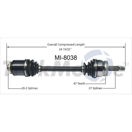 Surtrack Axle Cv Axle Shaft, Mi-8038 MI-8038